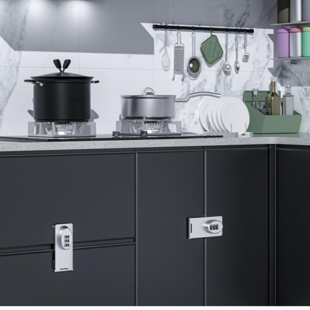 Double Drawer Password Lock Multifunctional No Punching Child Safety Lock for Wardrobe, Cabinet, Drawer Anti-theft Password Lock