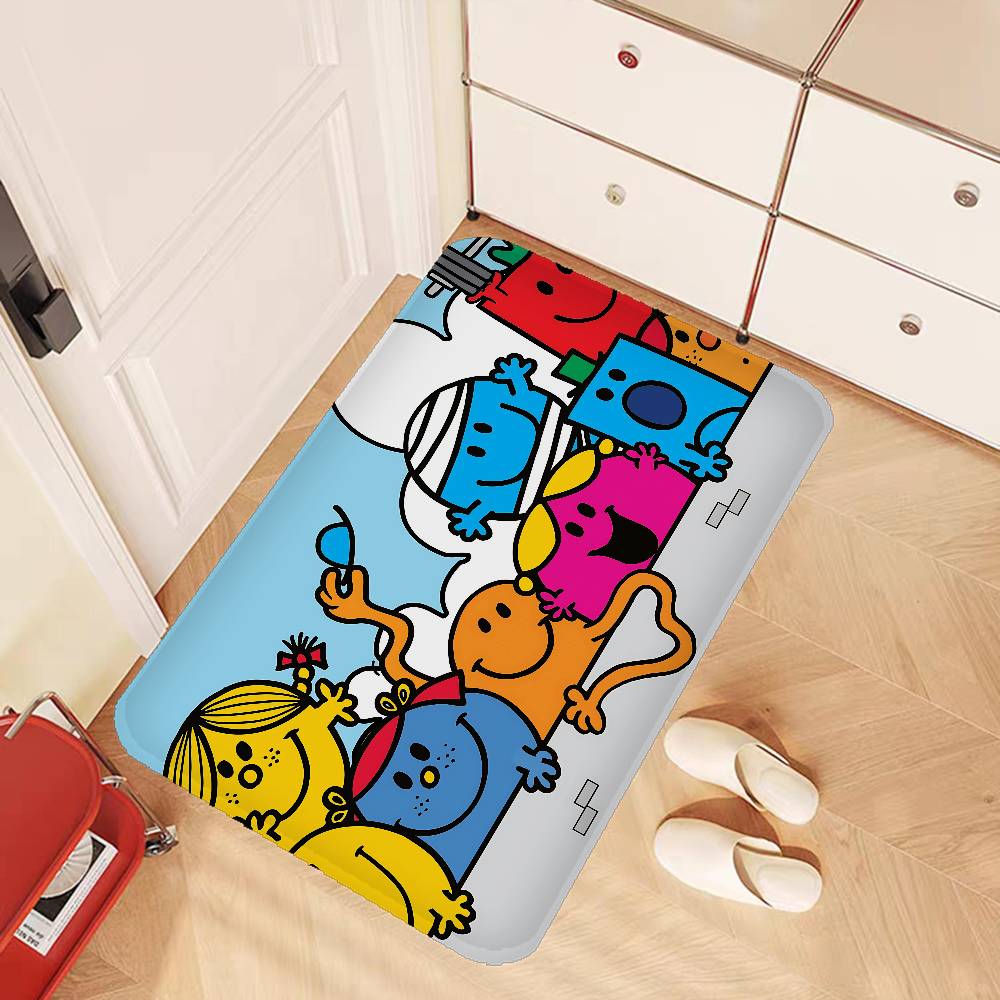 Kinder M-Mr Men L-Little Miss Fußmatte für die Eingangstür Nordischer Stil Schlafzimmer Wohnzimmer Fußmatte Haus Balkon Rutschfest Heimdekoration
