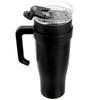 STALOWY KUBEK TERMICZNY TERMOS 1200ml Z RĄCZKĄ I SŁOMKĄ ORION 112284 CZARNY