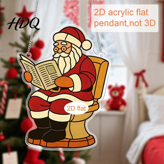 Durable Acrylic Holiday Keepsakes Christmas Hanging Pendant with Chain Lightweight Winter Wall Decor Double-sided Themed Pendants Ornament for Home