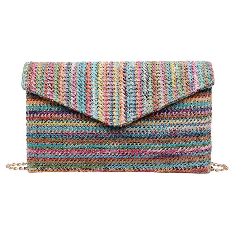 Borsa Piccola Quadrata Monocolore da Pendolare Borsa da Sera in Paglia Pochette Borsa a Spalla/Crossbody da Donna