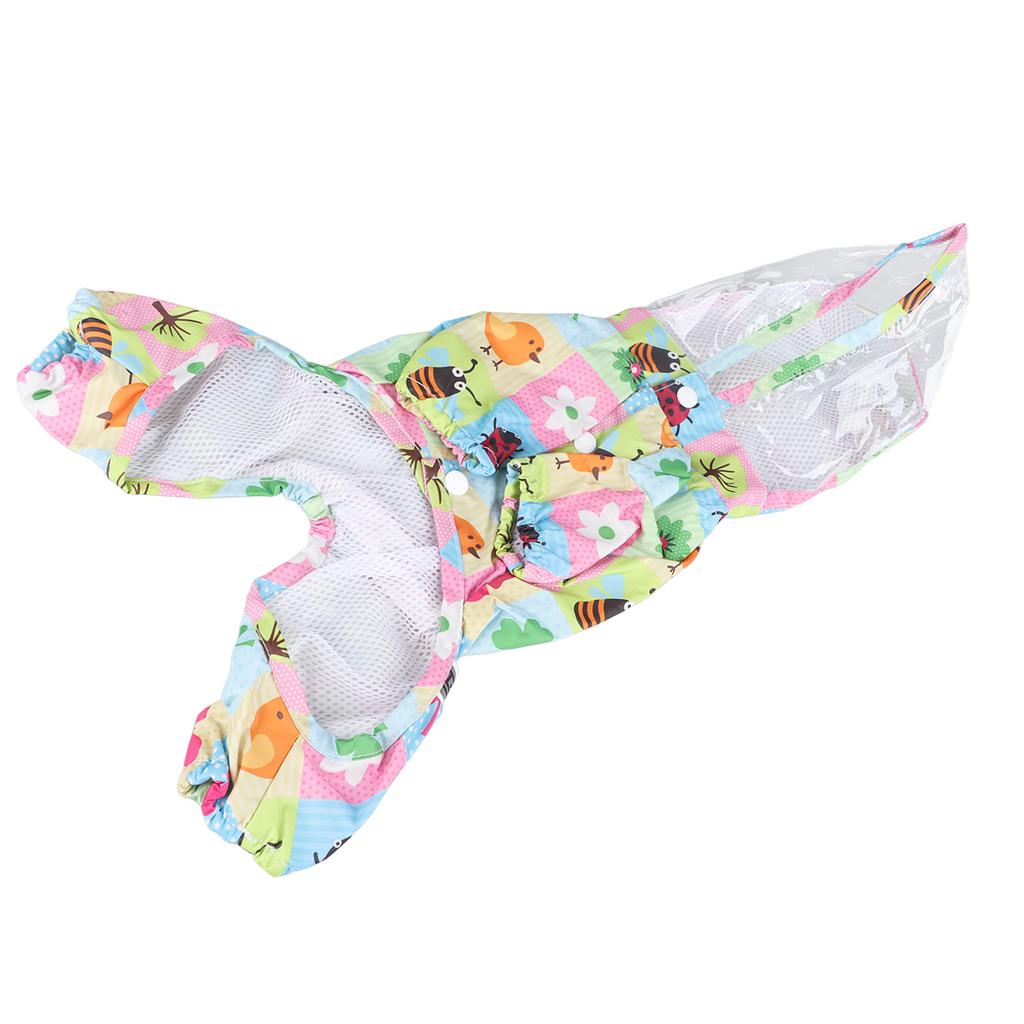 Pet Hoodie Raincoat Reflective 4 Legged Fully Wrapped Comfortable Breathable Cute Dog Rain Jacket for Pet Supplies