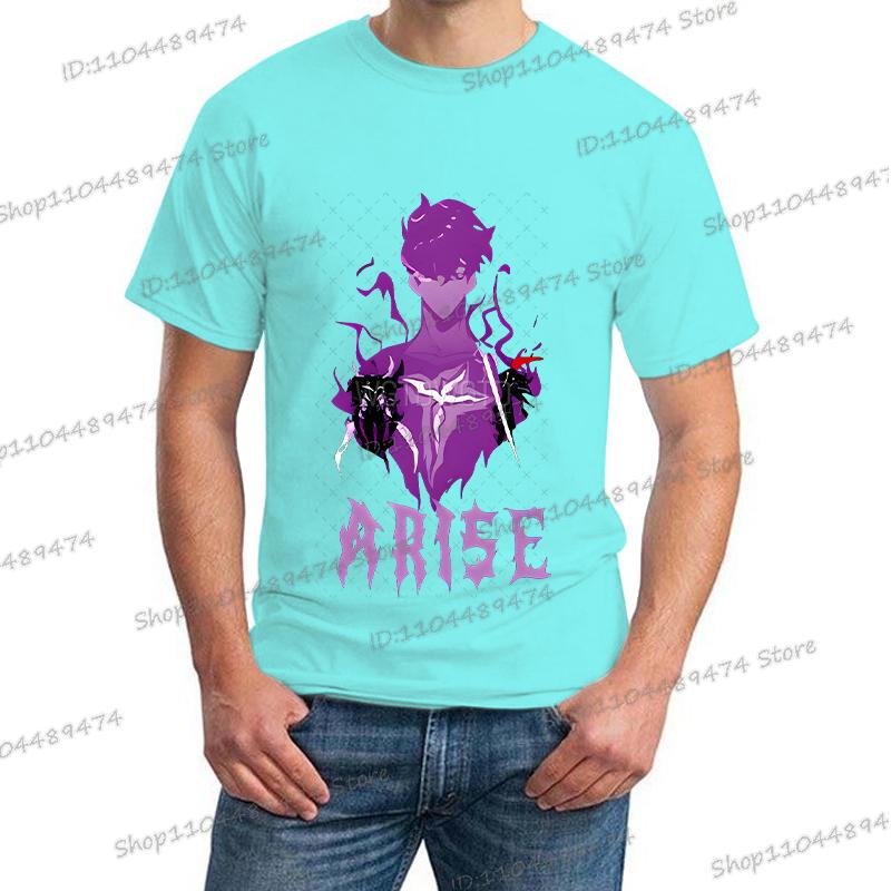 Anime Solo Leveling Arise T-shirt Men Women Short Sleeve Cartoon Hip Hop T Shirt Comic Sung Jin Woo Y2K Harajuku Fashion Tops