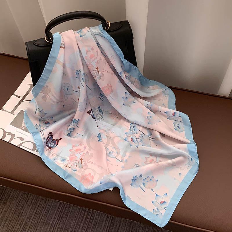 Retro 70*70 Square Scarf Colorful Silk Scarf Women Neck Scarf All-Match Shawl  Trendy Headscarf Women'S Accessories Gifts