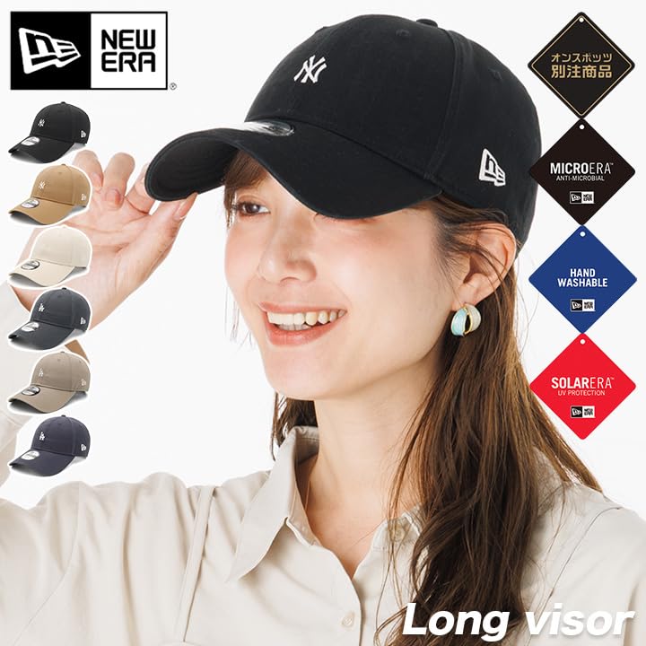 New Era Cap 9FORTY Long Visor Mini Logo MLB Batterman Buckle New York Yankees Black 15164881 NER37C5505 Women's