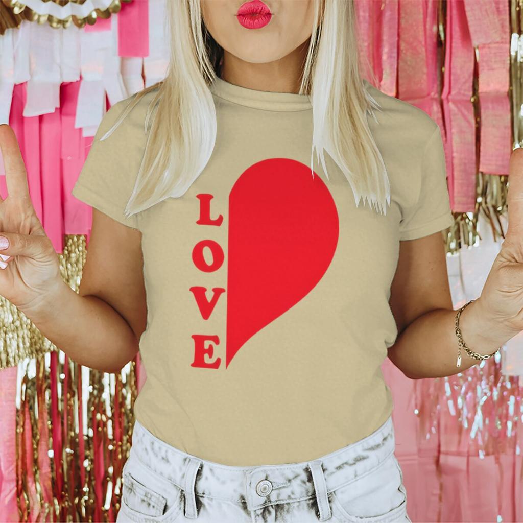 Red Heart Print Couples Graphics Matching Tshirt LOVE Fashion Vintage Women Men Casual Valentines Day Gifts Lovers Tee Shirt