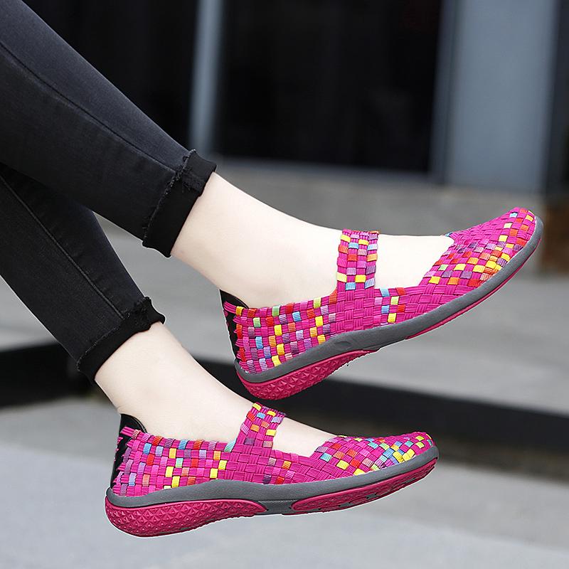 The New Large Size Ladies Woven Shoes Sports Casual Shoes 35-42