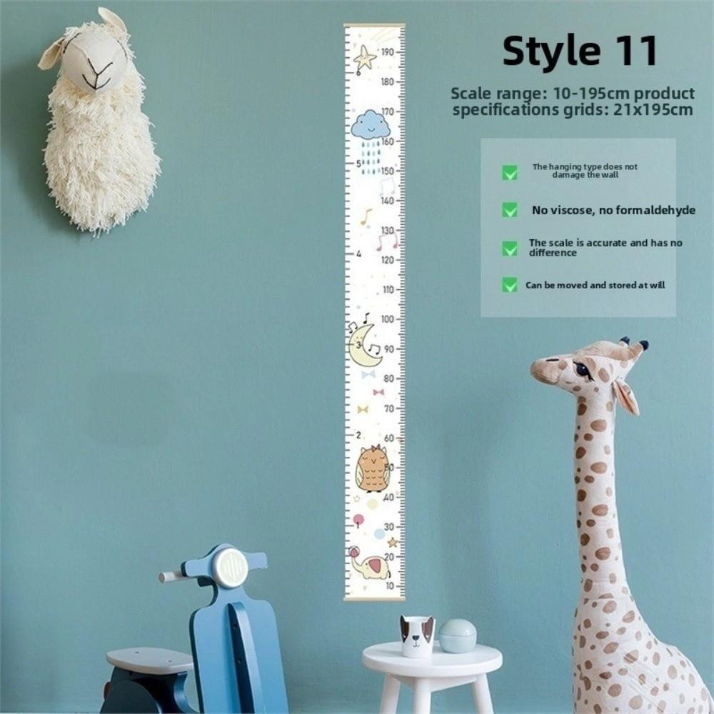 2M Height Child Growth Chart Removable Catoon Pattern Height Chart Growth Ruler Wall Hanging Height Measure Ruler