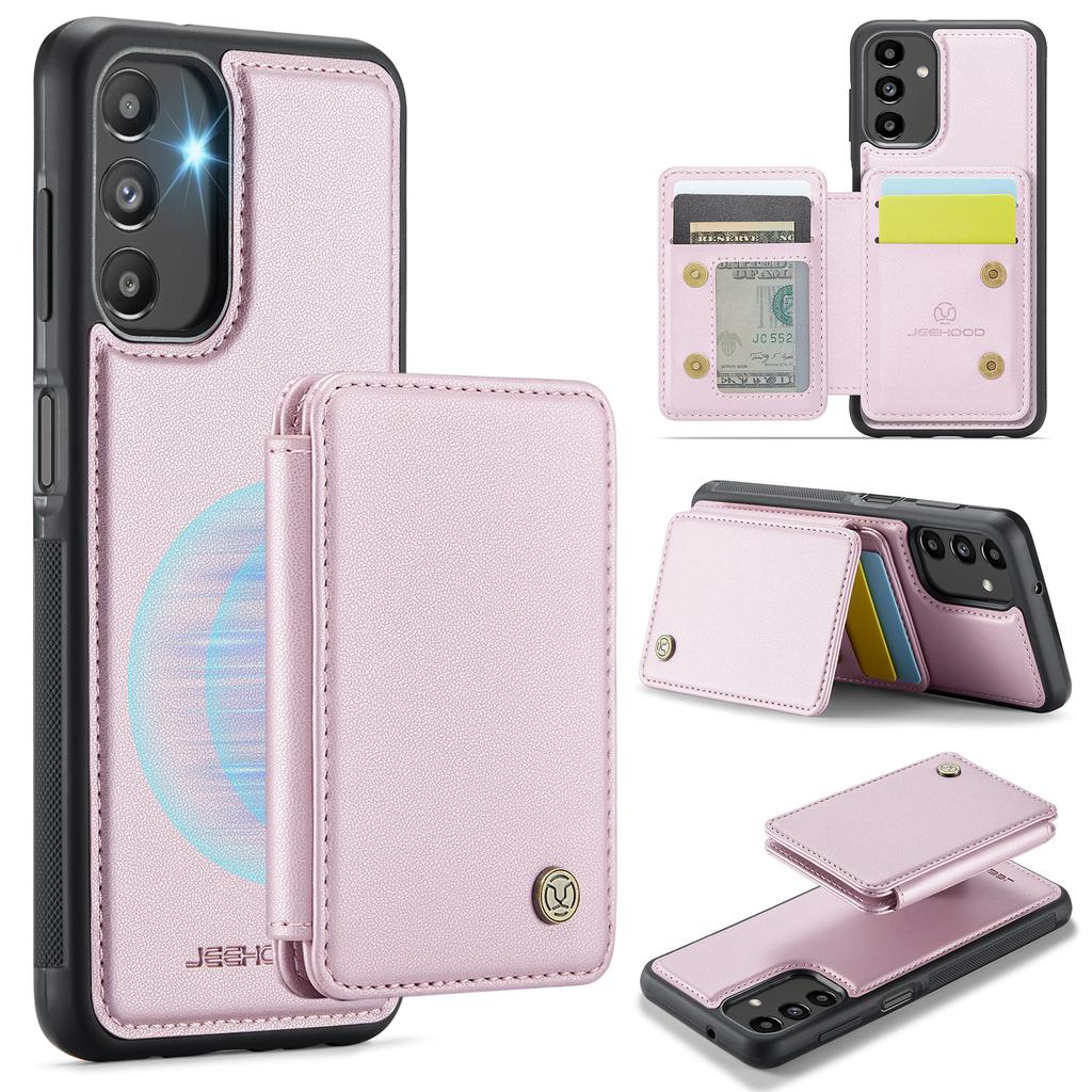 JEEHOOD J05 For Samsung Galaxy A13 5G Case Leather Mobile Cover with Detachable Magnetic Card Bag