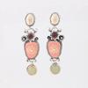 Vintage flower stone vacation style earrings niche personality court style dripping earrings