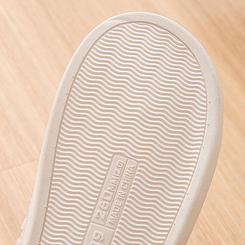 Thermal cotton slippers autumn and winter indoor home thermal bag and thick-soled piled couple hair slippers