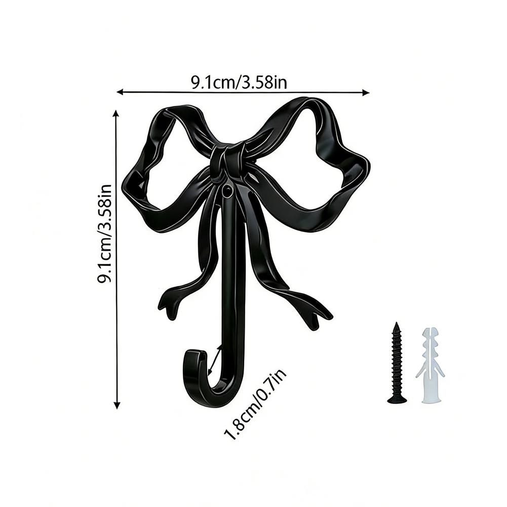 

Vintage Gold Alloy Bow Shaped Wall Hook 9.1 cm x 9.1 cm x 1.8 cm Decorative Hanger for Home Office Hallway Use