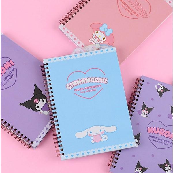 Sanrio 3-section Index Note Kuromi Heart Random Delivery, Purple, 5 Pieces