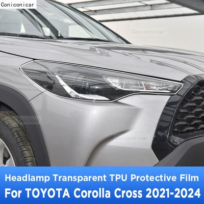 Pour TOYOTA Corolla Cross -2024 Phare Extérieur de Voiture Anti-rayures Lampe Avant Film Protecteur Transparent en TPU Accessoires