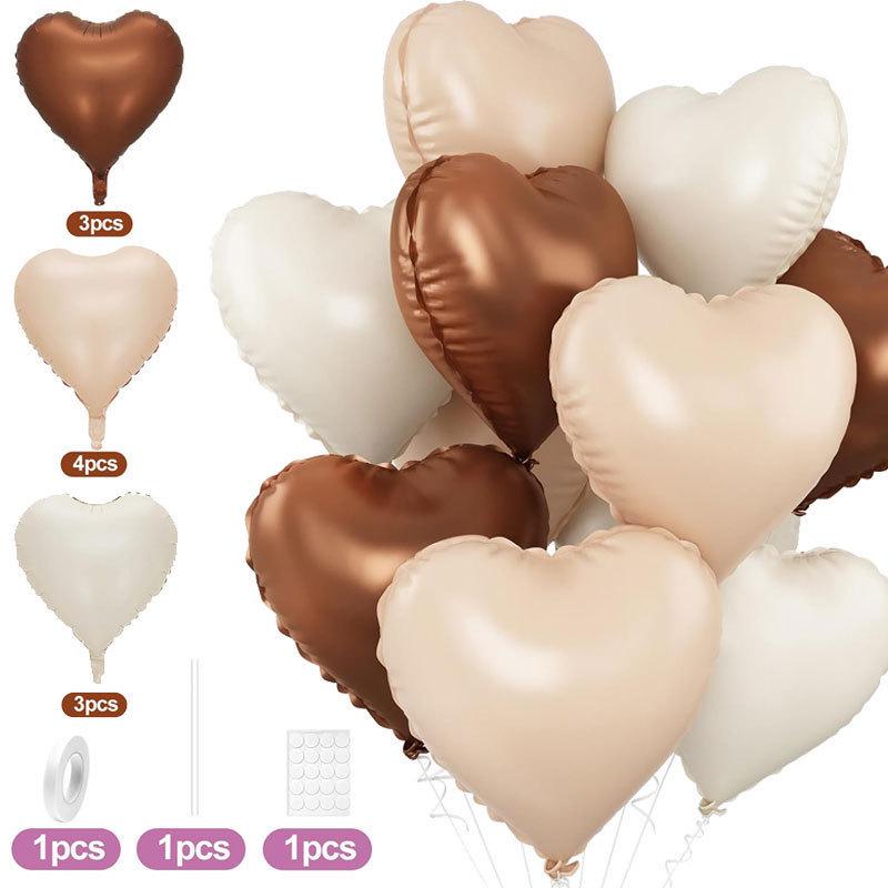 10 Heart-Shaped 18-Inch Foil Balloons Set for Birthdays & Valentine s Day Party Decor
