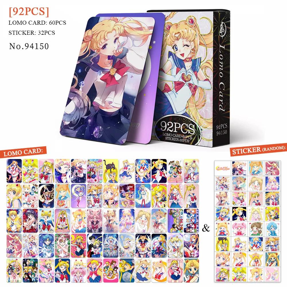 92 Cartes Lomo Sailor Moon Pocard Double Face Tsukino Usagi Autocollants Motif Anime Album Po Collection de Cartes Postale Cadeau