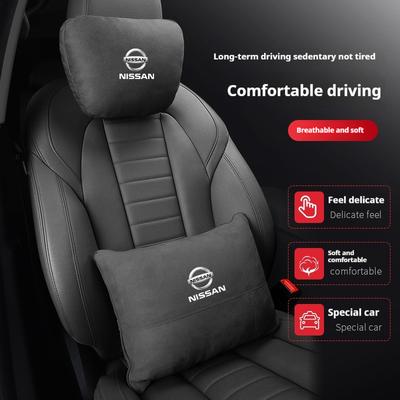 Car Headrest Lumbar Rest Cushion Neck Support Neck Pillow For X-Trail Qashqai Sentra Serena Tiida Teana Juke Leaf Micra