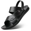 Fashion Mens Fashion Summer Shoes New Outdoor Leather Sandals Non-slip Beach Flats Dual-Purpose Male Slippers Travel Open-toe  Half Drag