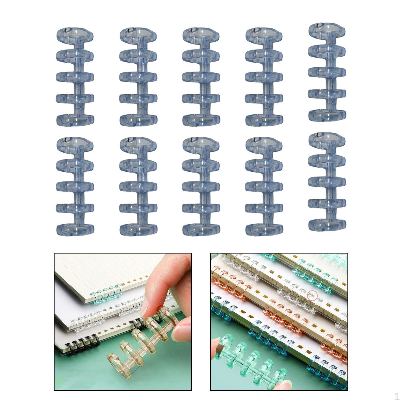 

10 шт., 5 колец, отверстия для переплета, кольца для книг, съемный переплет для синий