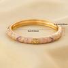 New Colorful Bangle Bracelet Gold Plated Chinese Style Enamel Flower Bracelet Elegant Handmade Cuff Bracelet Women