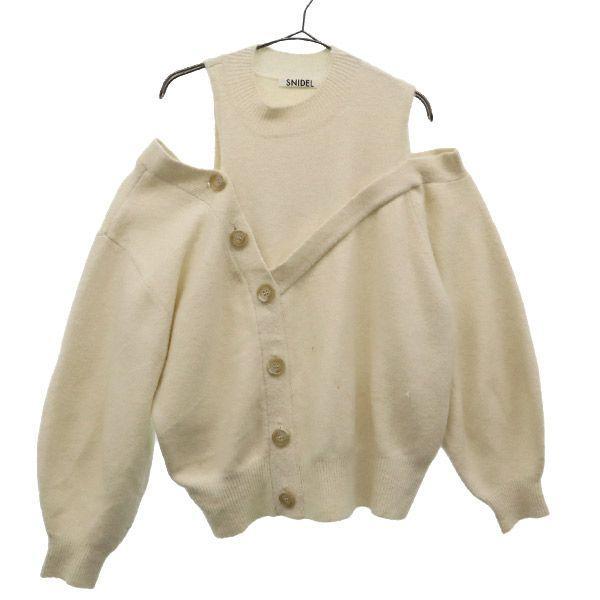 SNIDEL 21 Fall/Winter Long Sleeve Design Knit F White Sweater Ladies Old Clothes Used