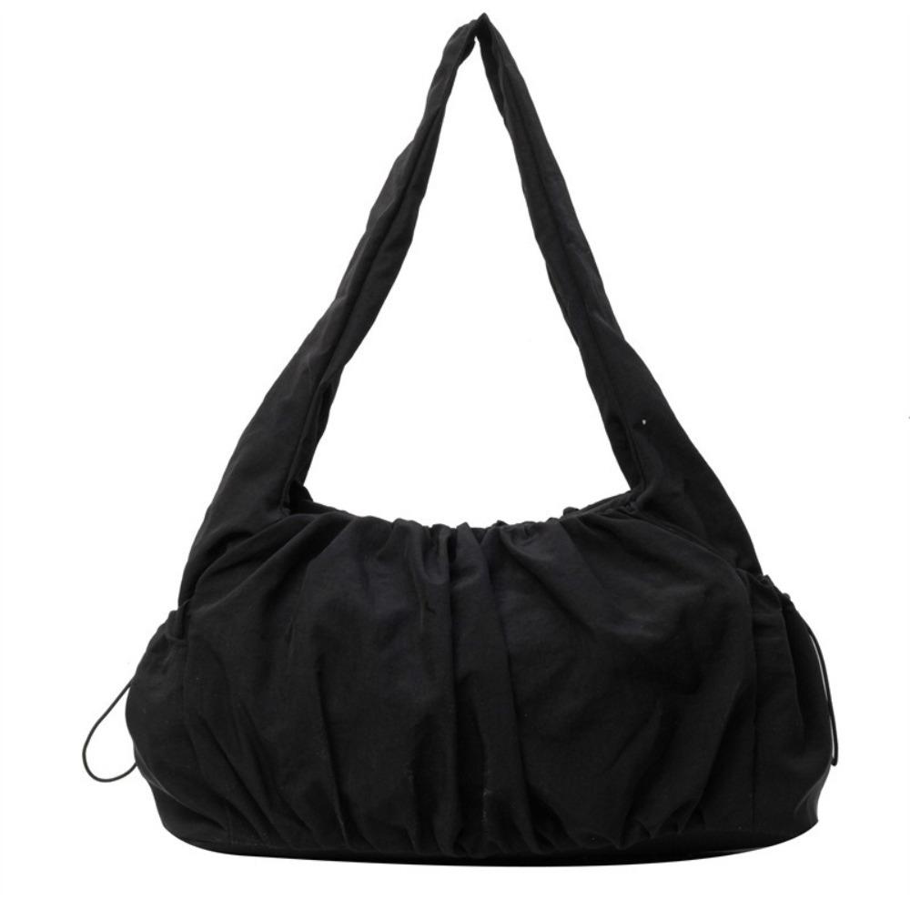 High Quality Large Capacity Nylon Cloth Bag Durable Solid Women Tote Bag One-Shoulder Student Class Bag