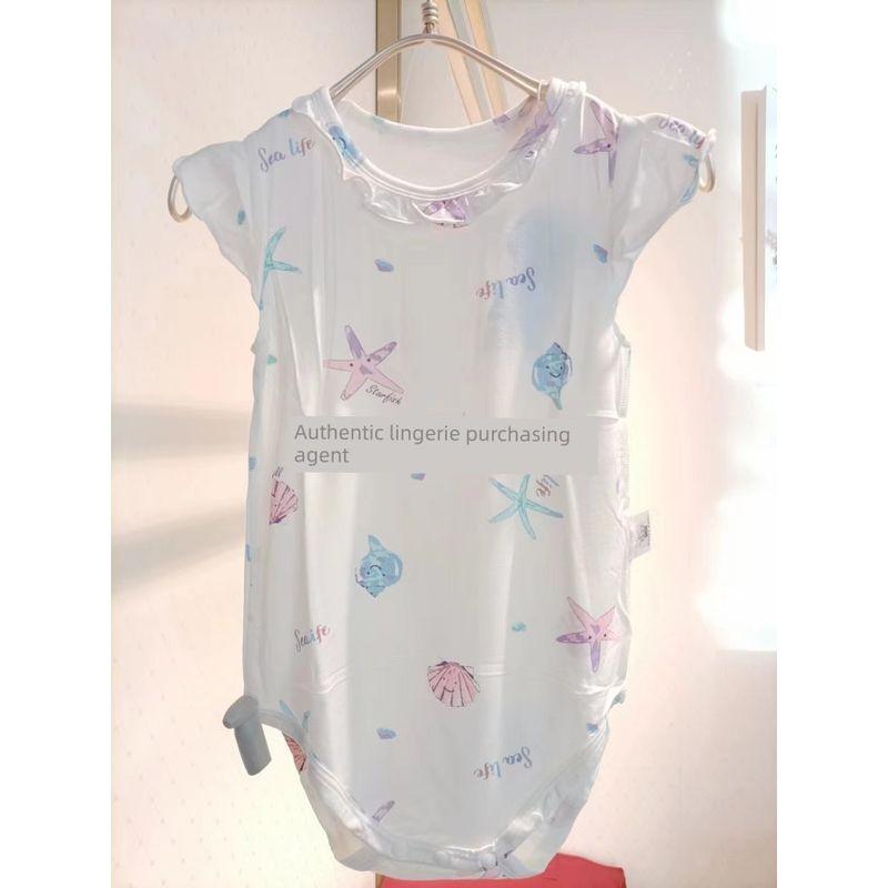 

Ab1458191 Aimerkids Milk Silk Printed Short-Sleeved Legless One-Piece Romper White 100