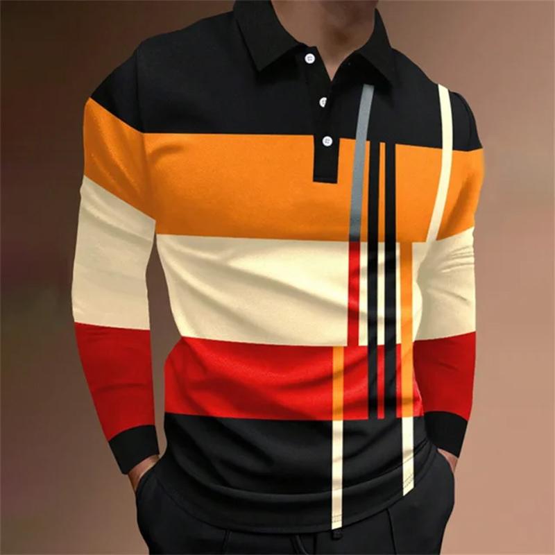 Spring Mens Polo Shirt Long Sleeve Stand Basic Blouse Tee Shirt Top Casual T-shirt Men Shirt