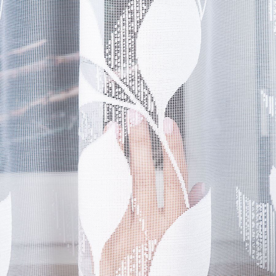Martyna - Tenda Jacquard Pronta con Orlo Dritto - 400X160 Cm - Bianco