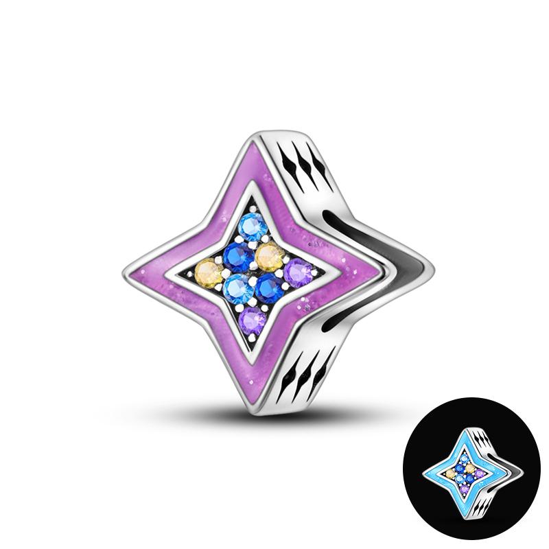 Copper Purple Butterfly Cute Bear Series Charm Beads For 3Mm Original Bracelet Diy Women Jewelry Gift