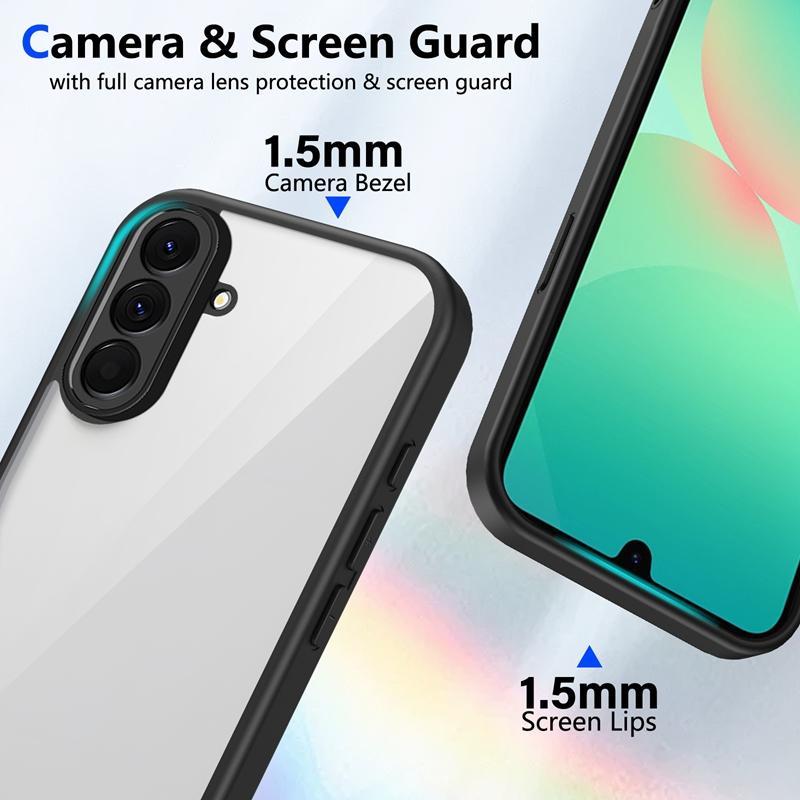 Transparent Silicone Case For Samsung Galaxy F56 F16 F06 F55 F15 F05 F54 F34 F04 F23 PC Back TPU Bumper Shockproof Phone Cover