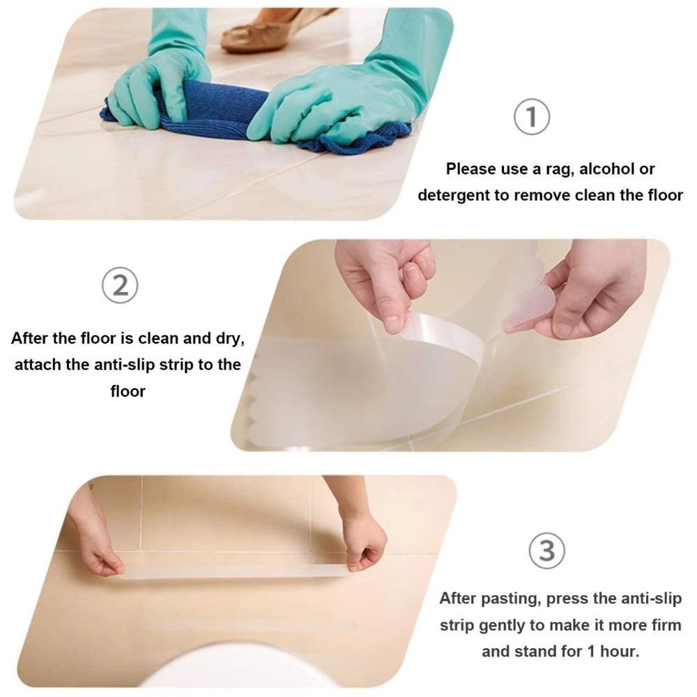 12pcs Safety Bathroom Anti-slip Strips Transparent Non Slip Shower Treads Stickers self-adhesive Safety Strips