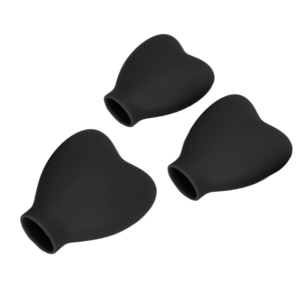 3pcs Makeup Brush Cover Portable Silicone Hrt Shaped Cosmetic Brush Guard for Women Girls