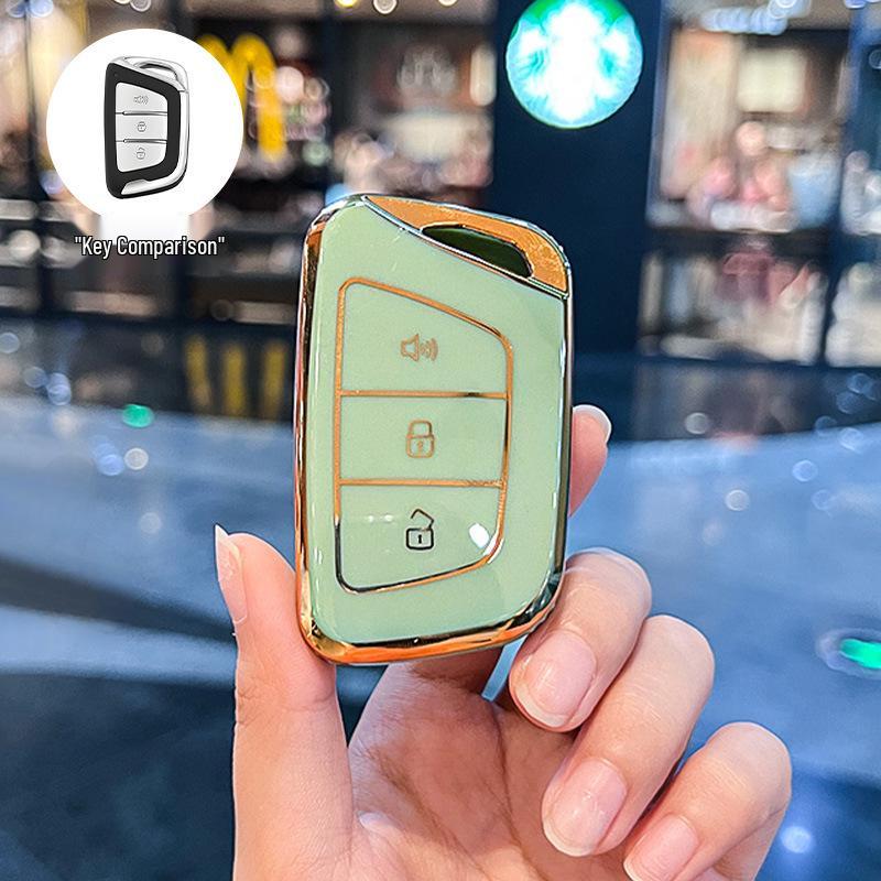 Compatible Car Key Cover for JAC Jiayue A5, X4, X7, iC5, iEVS4/7S, T8 Refine, S4, S7, M6 with Buckle
