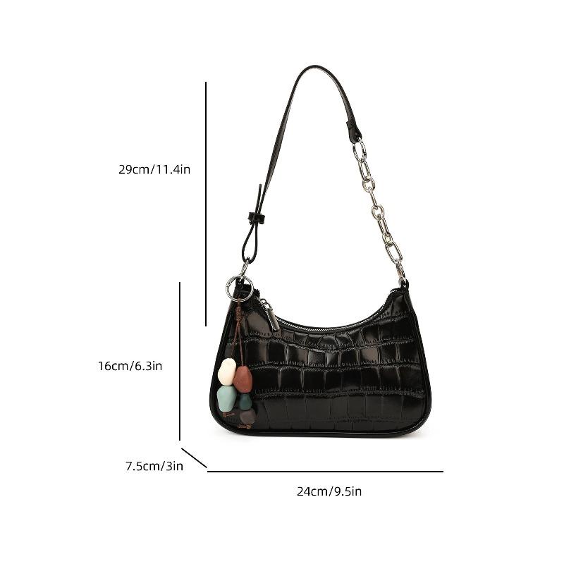 Temperament embossed single shoulder diagonal span underarm bag Fan Ji new stone pattern chain hand shoulder bag