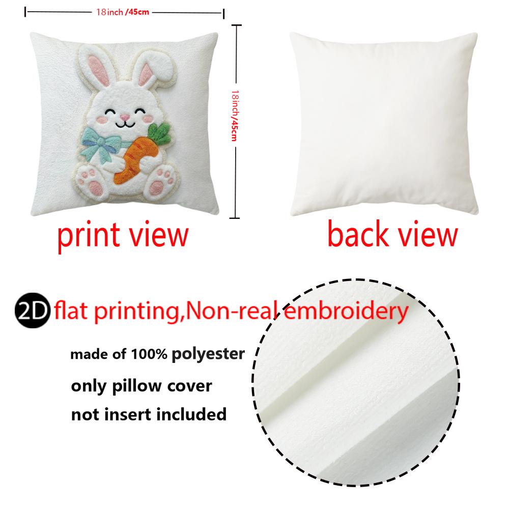 1/4pcs Easter-themed Cute Pillowcase with Bunny Egg and Lamb Designs Sofa Cushion Cover Home Bedroom Room Decoration