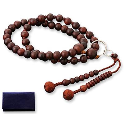 Kjótský buddhistický oltářní korálky Hajaši, sekta Džódo, růže a santalové dřevo, formální obřadní taška Kjóto (Nemleté) (Pro muže) [Korálek součástí balení] SM-015