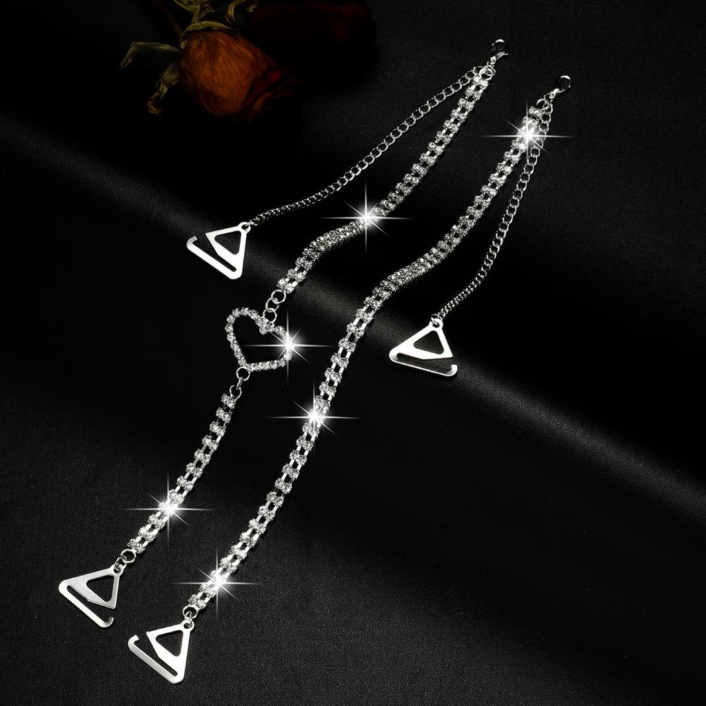 Adjustable Rhinestone Thin Bra Strap Butterfly Heart Crown Pendant Replacement Shoulder Strap Women Wedding Party Dress Accessory