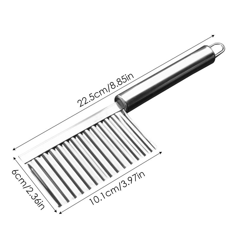 Stainless Steel Potato Chip Slicer Dough Vegetable Fruit Crinkle Wavy Slicer Knife Potato Cutter Chopper Kitchen Cutting Tool