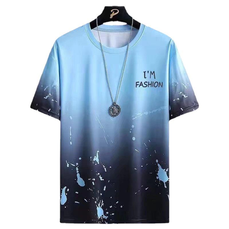Herren Sommer-Set aus T-Shirt und Shorts mit Farbverlauf aus Eisseide
