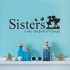 Sisters Wake The Best of Friends PVC Wall Sticker Bedroom Home Decor for Children Room Decoration Home Decor DIY Art.
