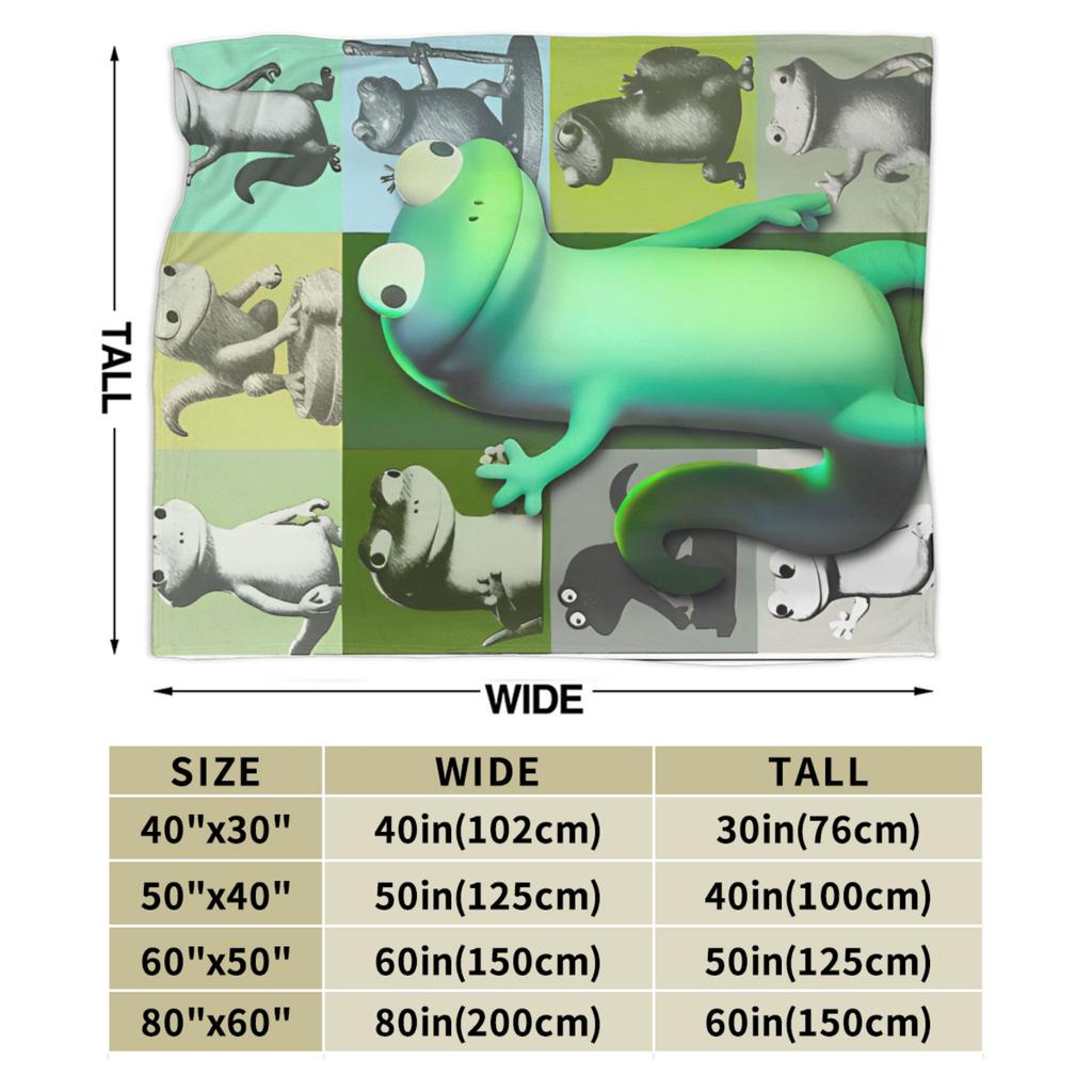 Hoppers In My Lizard Era – Funny Cartoon Gecko Tom Lizard  Blankets  Fleece Throw Blankets Bedding Couch Soft Warm Bedspreads,