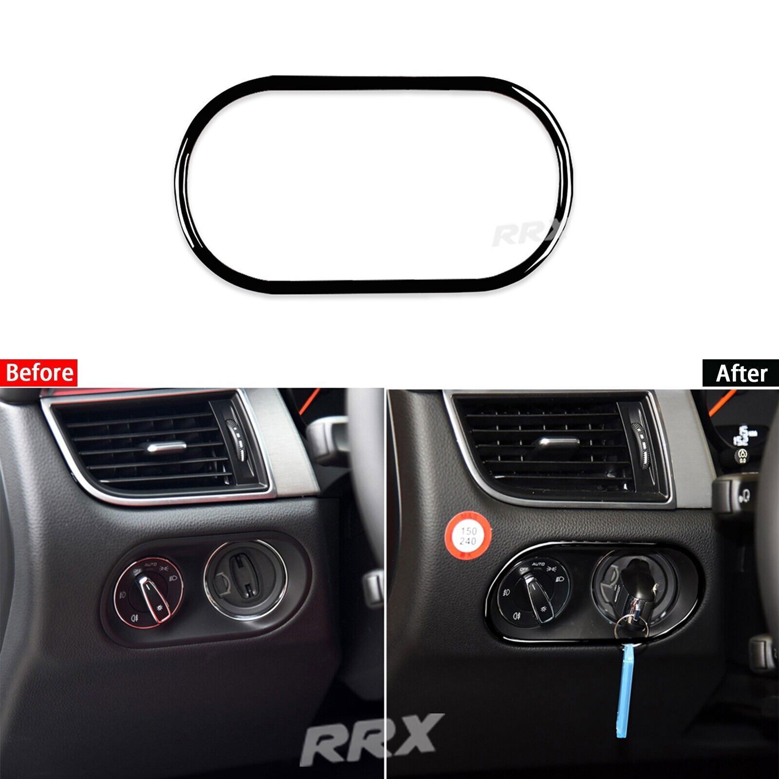 Glossy Piano Black Headlight Switch Panel Cover Trim For Porsche Macan 2014-