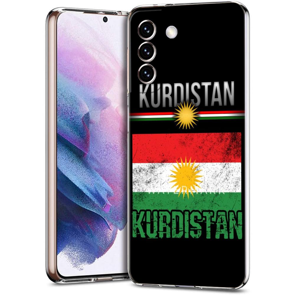 K-Kurdistan Flag Phone Case for Samsung Galaxy S23 S20 FE S22 S21 Ultra M21 M22 M32 S10 S10E S9 S8 Plus 5G Transparent Shell Bag