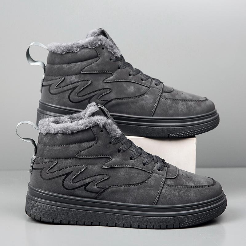 High-Top Sports Board Schuhe Retro Plateau Britischer Stil Herbst und Winter Neu Outdoor Freizeit Baumwollschuhe