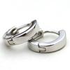 Fashion Men Women Silver Plated Smooth Round Hoop Huggie Earrings Jewelry Gift