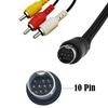 S Video Cable 10PIN To 3RCA Extension Splitter Clearly Transmission for Multiple Device Compatibility Home Entertainment