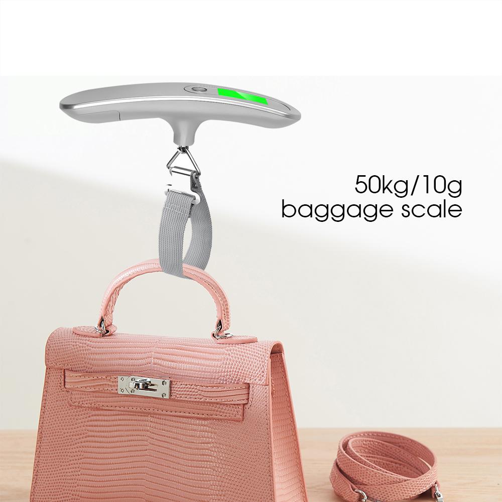 1PCS 50kg/10g Digitální váha na zavazadla Přenosná elektronická váha Váha Vyvážení Kufr Cestovní závěsná váha Steelyard Hook