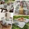 Green Monstera Summer Tablecloth Waterproof Rectangle Abstract Country Botanical Printed Tables Cover for Kitchen Wedding Party