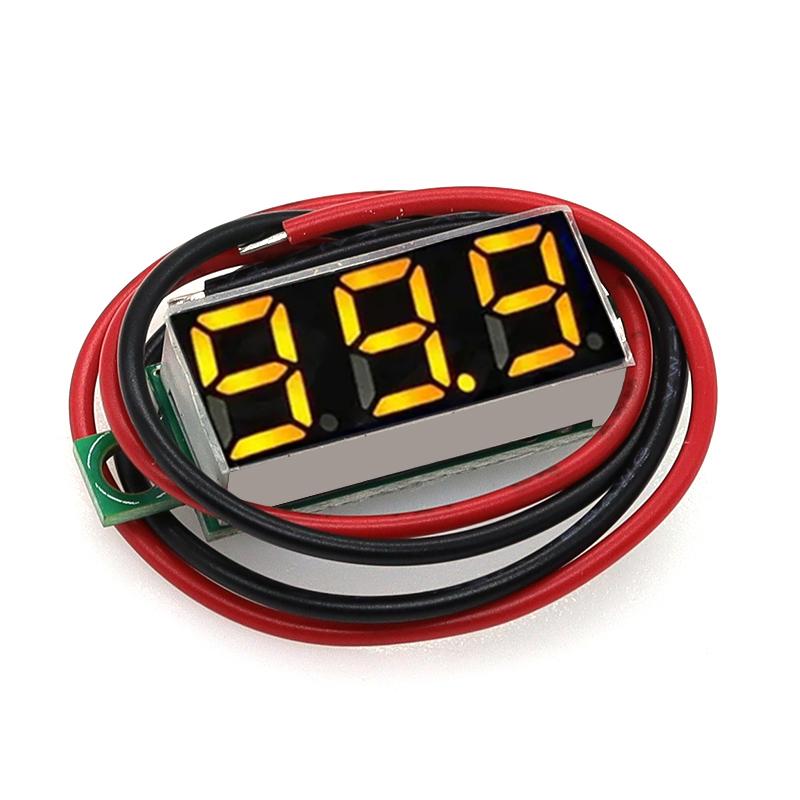 Javino DC 0-100V LED Digital Voltmeter 0.28" 0.36" Red Green Blue Voltage Detector for Car 12V Mobile Power